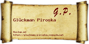 Glückman Piroska névjegykártya
